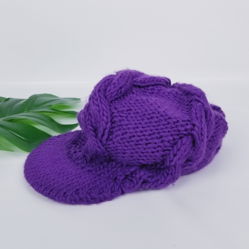 Lane Bryant Cable Knit Visor Beret Cap Hat